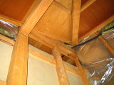 ダウンライト穴からのリビングの天井裏の様子