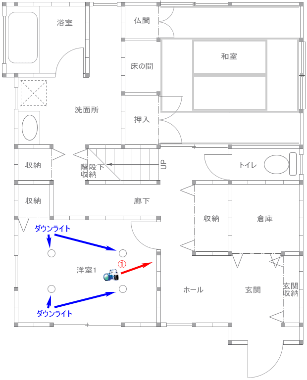 Uさま邸1F平面図