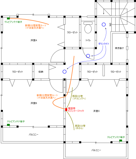 KDさま邸2F配線プラン