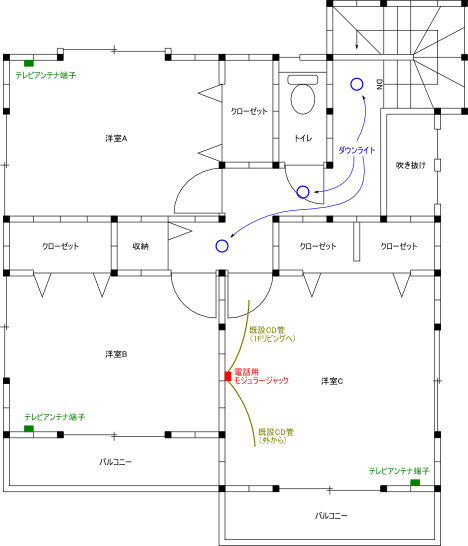 KDさま邸2F平面図
