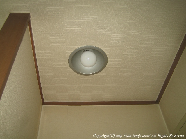 途中にあるダウンライトの穴も利用する