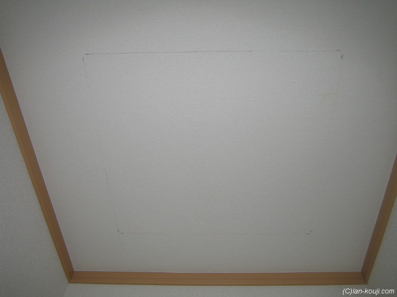 野ぶちを跨ぐように罫書く