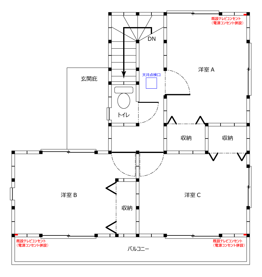 hgさま邸2F平面図